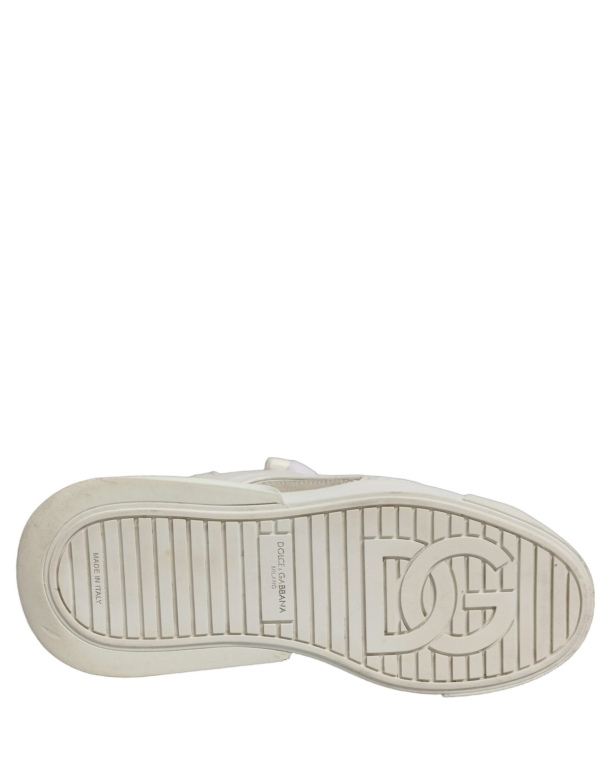 Dolce & Gabbana White Leather Portofino Space Sneakers Shoes
