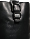 Dolce & Gabbana Black Leather Buckle Detail Mid Calf Boots Shoes