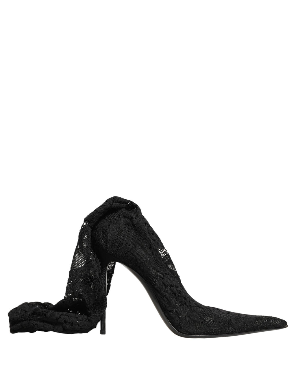 Dolce & Gabbana Black Taormina Lace Socks Boots Pumps Shoes