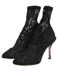 Dolce & Gabbana Black Socks Taormina Lace Pumps Boots Shoes