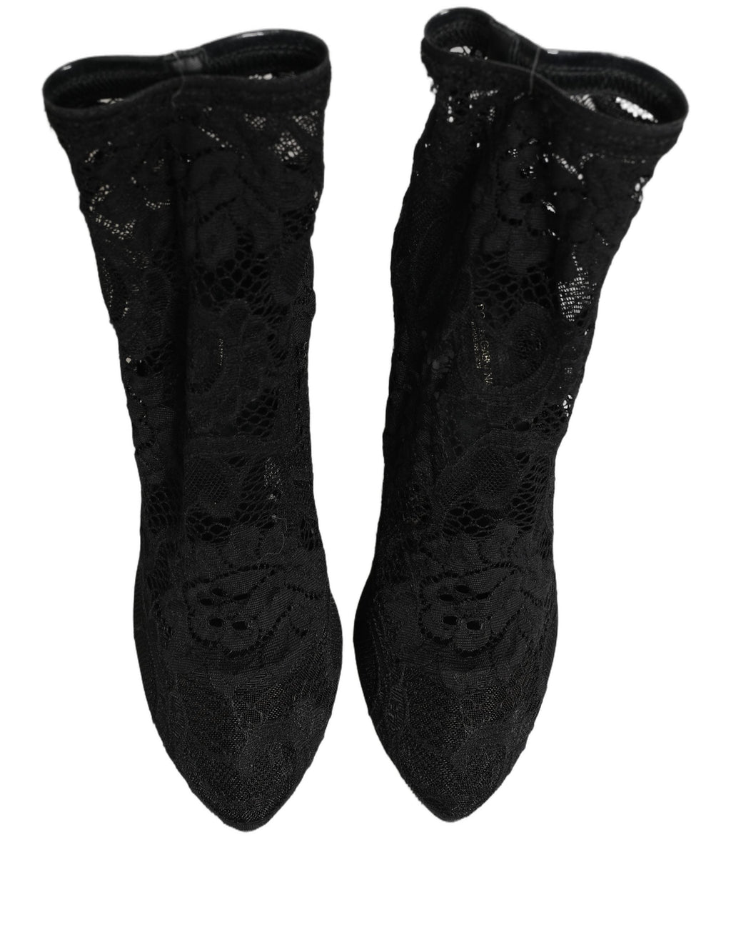 Dolce & Gabbana Black Socks Taormina Lace Pumps Boots Shoes
