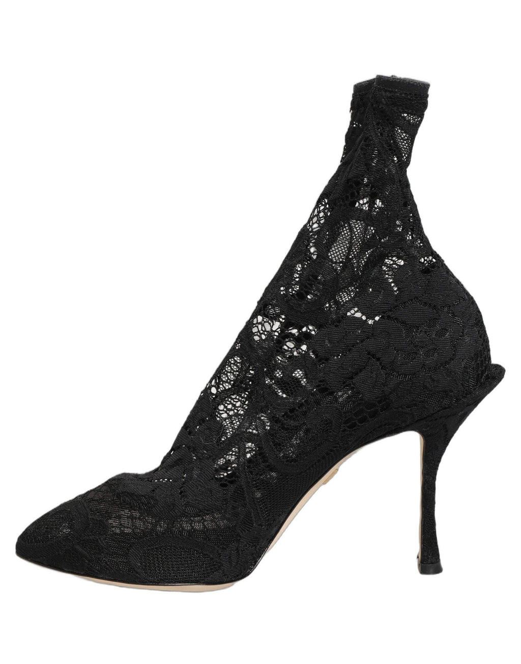 Dolce & Gabbana Black Socks Taormina Lace Pumps Boots Shoes