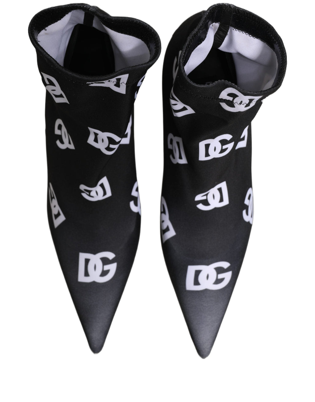 Dolce & Gabbana Black Logo Stretch Heels Ankle Boots Shoes