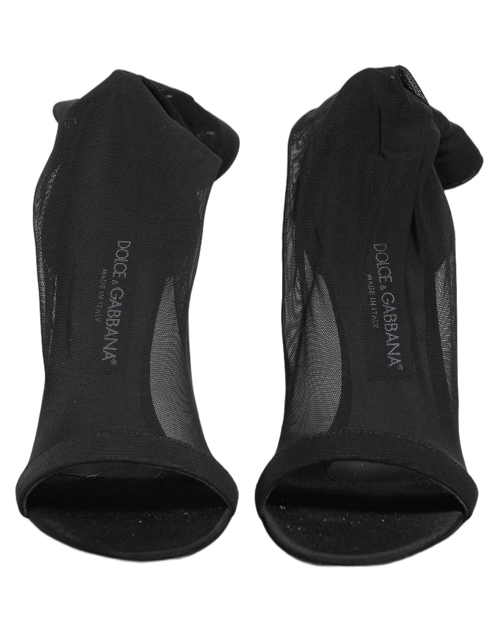 Dolce & Gabbana Black Nylon Mesh Sock Style Boots Shoes