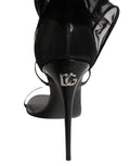 Dolce & Gabbana Black Stiletto Sandals Socks High Boots Shoes