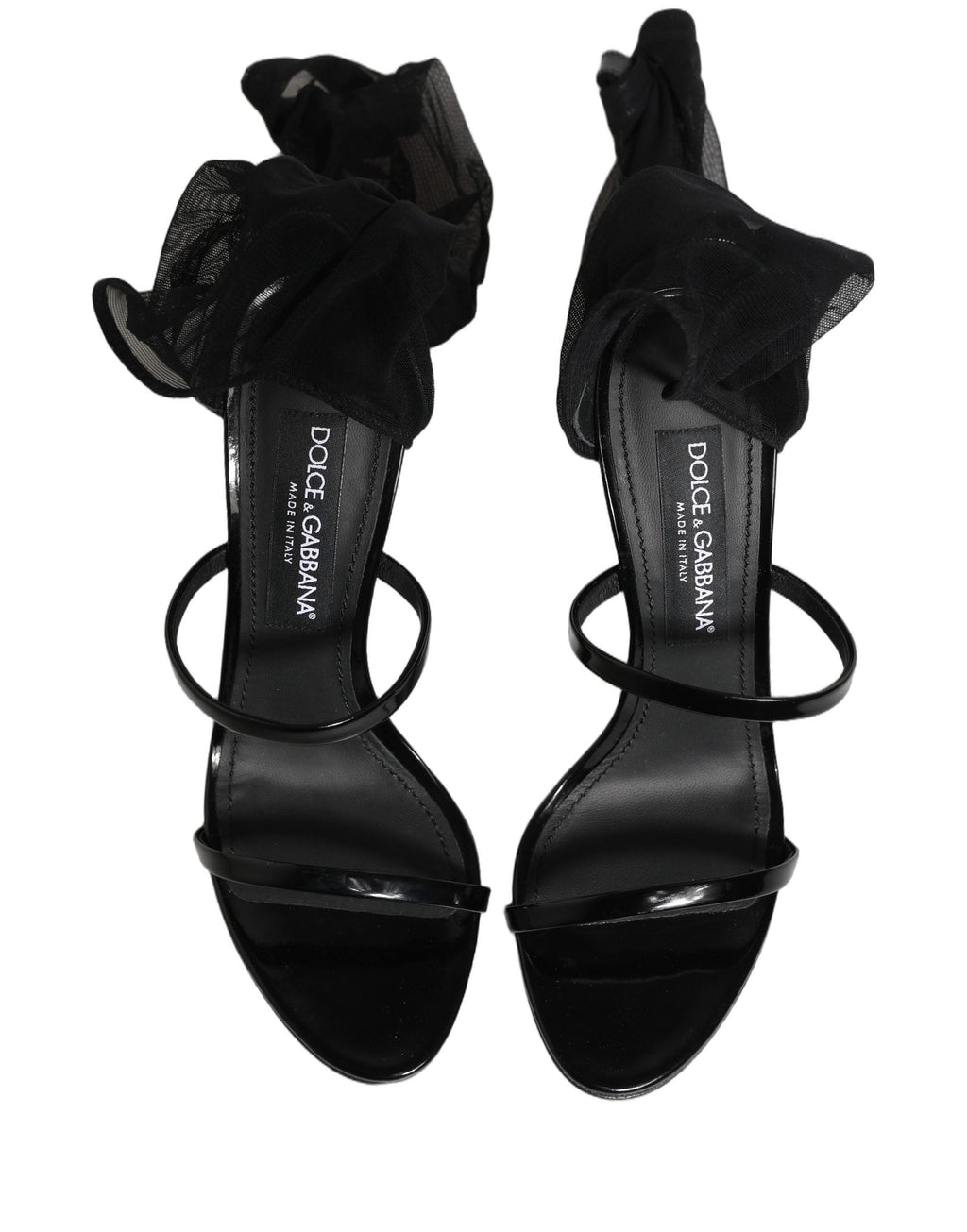 Dolce & Gabbana Black Stiletto Sandals Socks High Boots Shoes