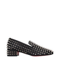 Christian Louboutin Black Leather Slip-On Loafers