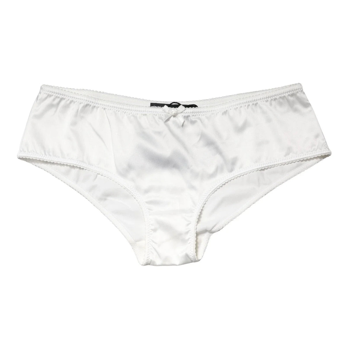 Dolce & Gabbana White Silk Stretch Mid Waist Brief Panty Underwear