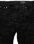 Dolce & Gabbana Black Logo Monogram Cotton Slim Denim Jeans