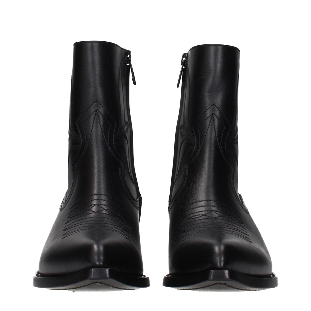 Celine Black Leather Ankle Boots