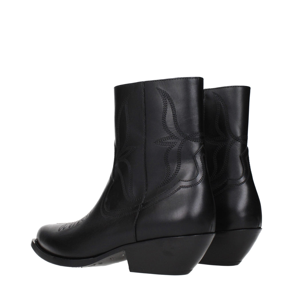 Celine Black Leather Ankle Boots