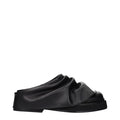 The Attico Black Leather Slippers