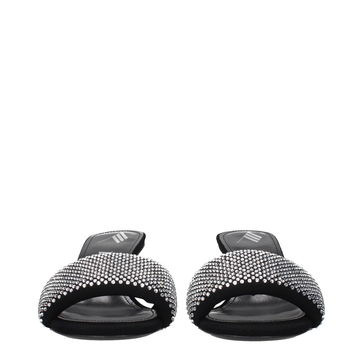 The Attico Black Fabric Stiletto Heel Sandals