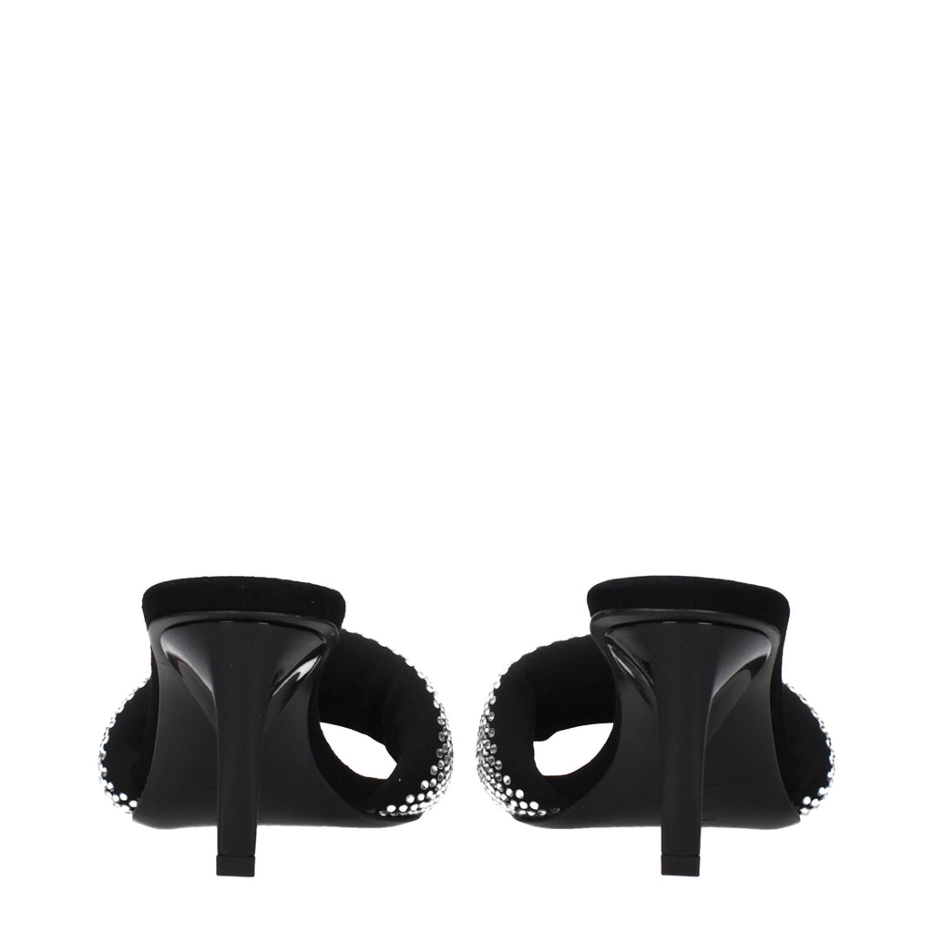 The Attico Black Fabric Stiletto Heel Sandals