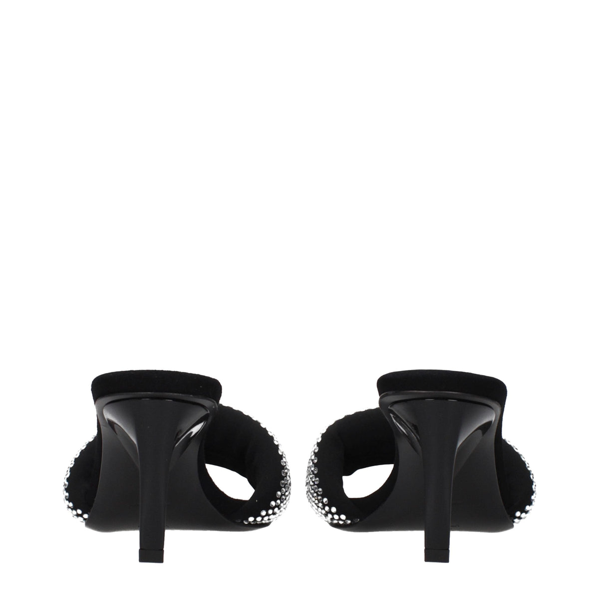 The Attico Black Fabric Stiletto Heel Sandals