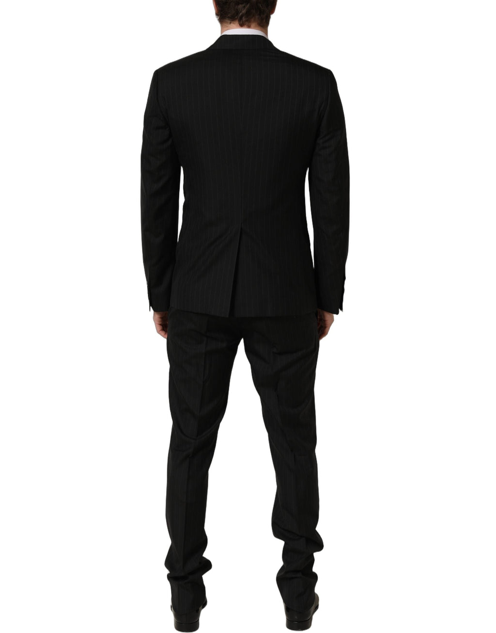 Dolce & Gabbana Dark Gray Stripes Slim Fit Formal 3 Piece Suit