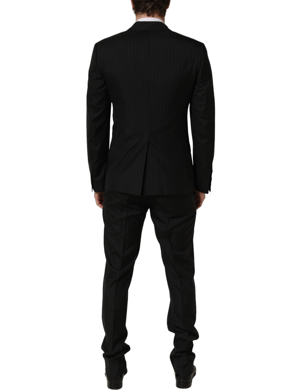 Dolce & Gabbana Dark Gray Stripes Slim Fit Formal 3 Piece Suit