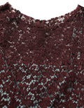 Dolce & Gabbana Multicolor Floral Lace Taffeta Pleated Midi Dress