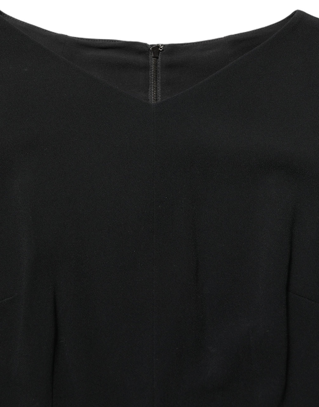 Dolce & Gabbana Black Viscose Short Sleeve A-line Midi Dress