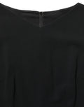 Dolce & Gabbana Black Viscose Short Sleeve A-line Midi Dress