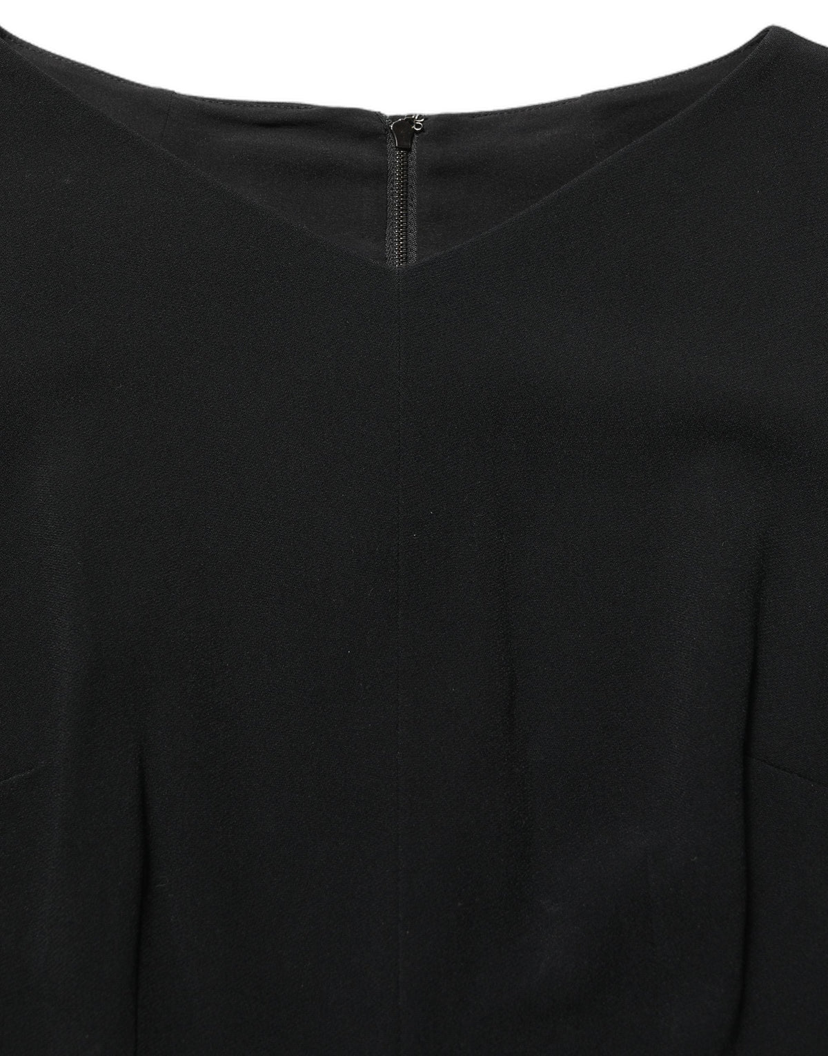 Dolce & Gabbana Black Viscose Short Sleeve A-line Midi Dress