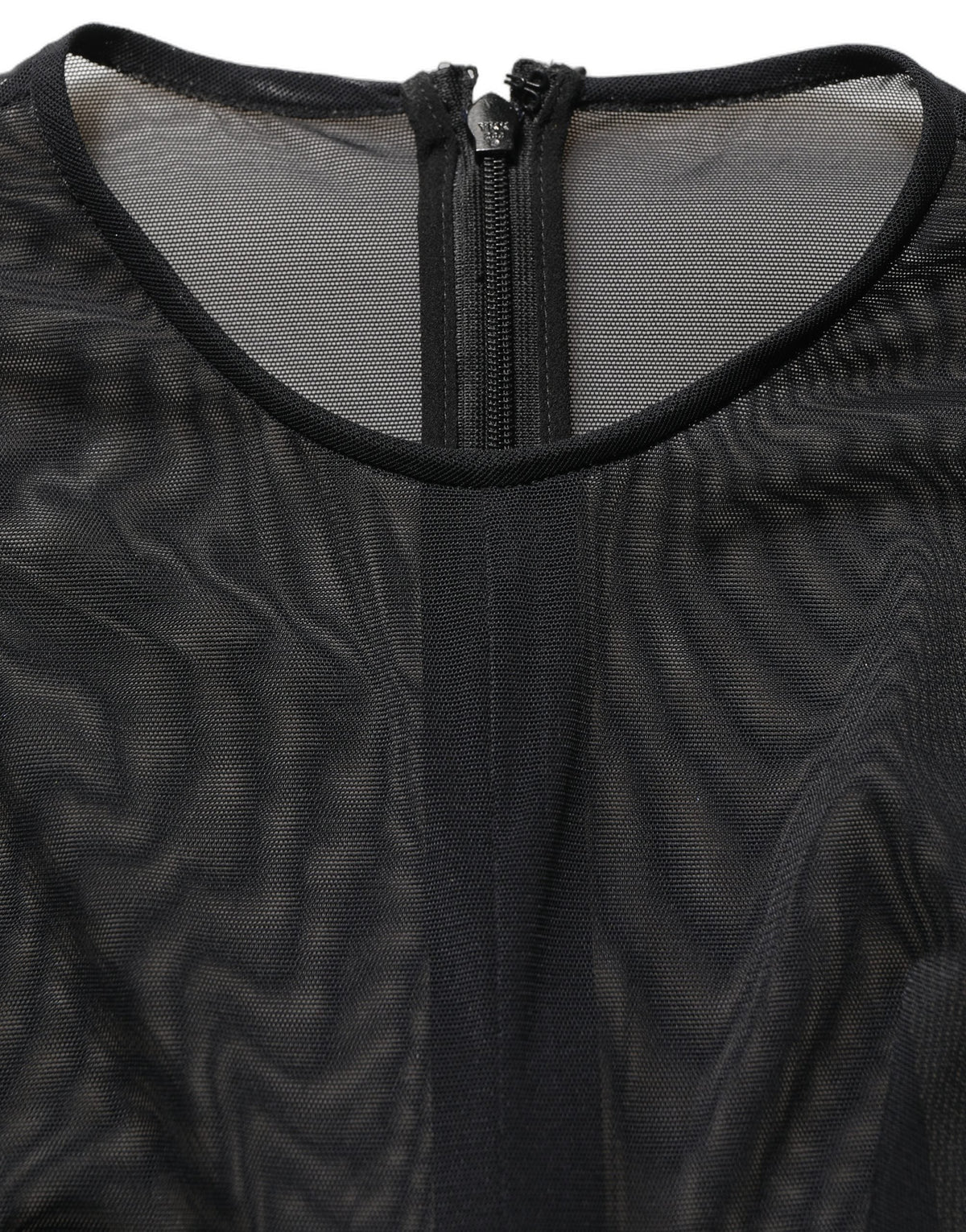 Dolce & Gabbana Black Long Sleeve Sheer Fitted Maxi Dress