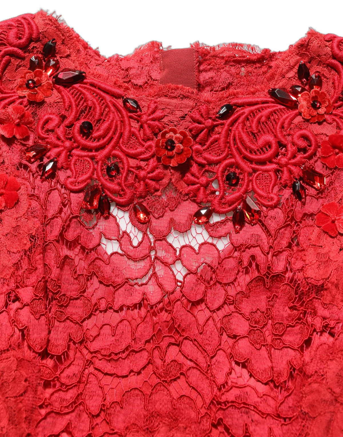 Dolce & Gabbana Red Embellished Mermaid Long Gown Dress