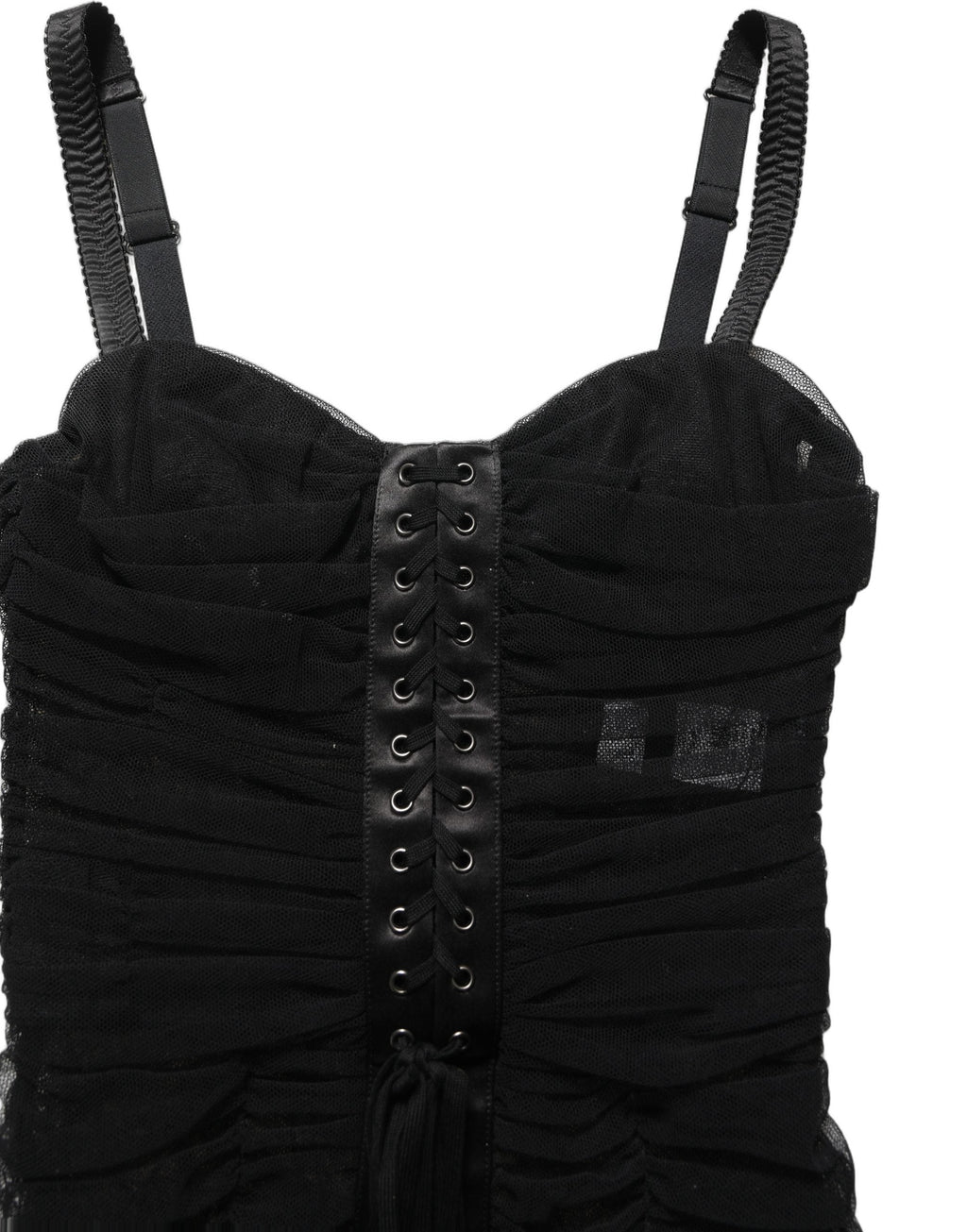 Dolce & Gabbana Sleeveless V-neck Shift Knee Length Black
