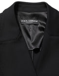 Dolce & Gabbana Black Double Breasted Crepe Blazer Jacket