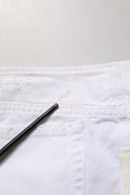 Dolce & Gabbana White Distressed Cotton Denim Mini Skirt