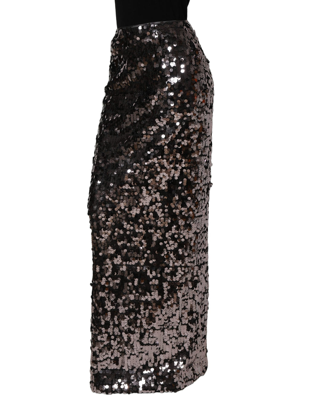 Dolce & Gabbana Brown Sequinned Embellished PencilCut Skirt