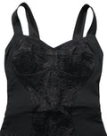 Dolce & Gabbana Black Floral Lace Corset Bodycon Bodysuit
