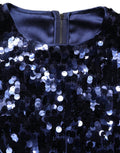 Dolce & Gabbana Blue Sequined Sleeveless Cropped Tank Top