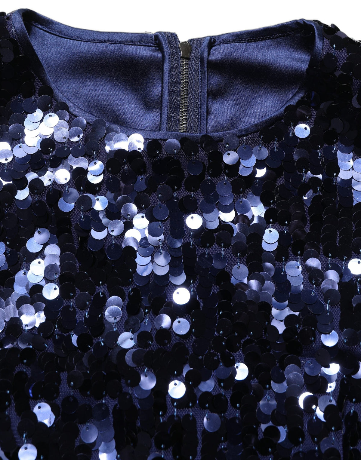 Dolce & Gabbana Blue Sequined Sleeveless Cropped Tank Top