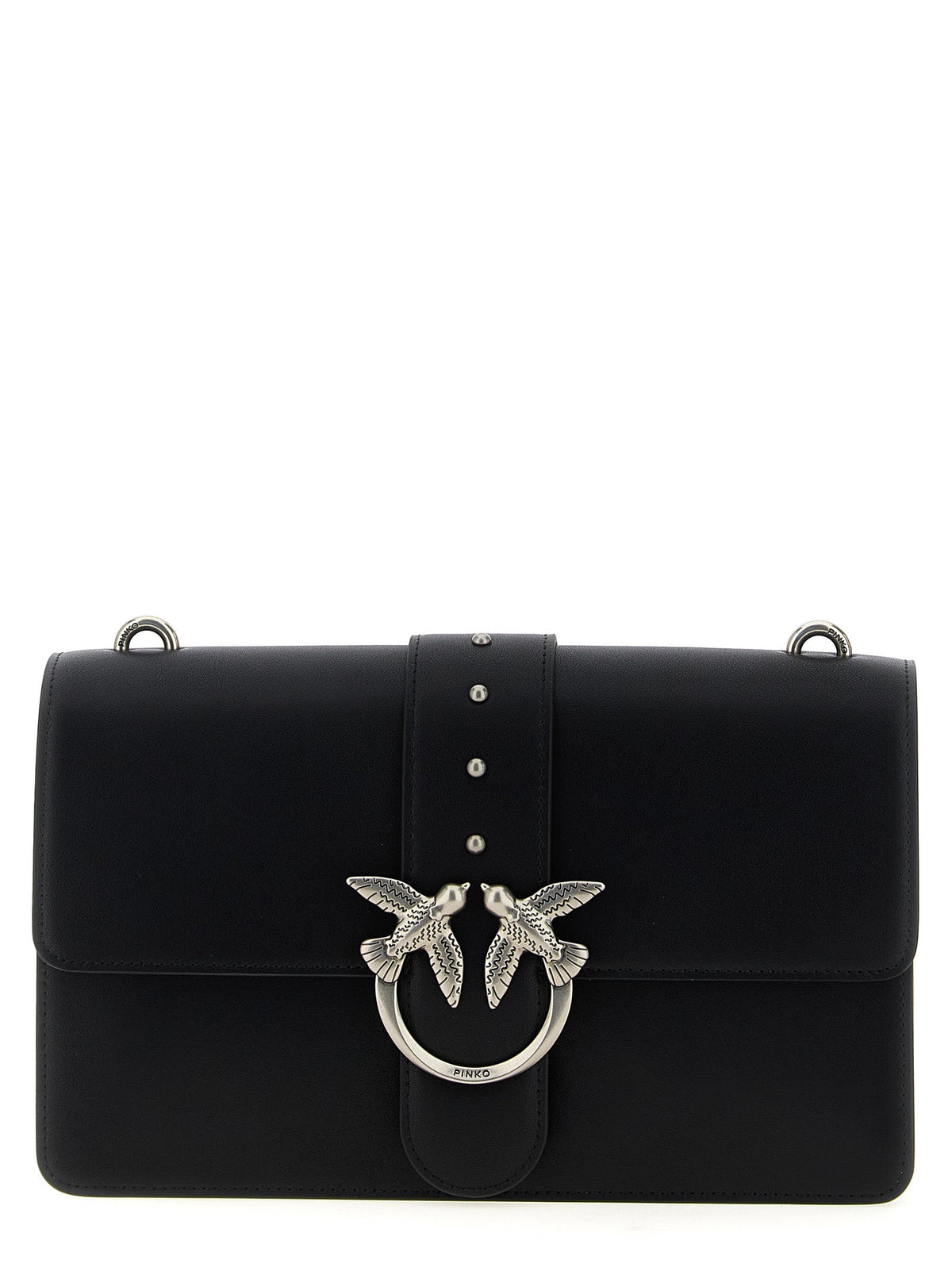 PINKO Black Goatskin Crossbody Bag