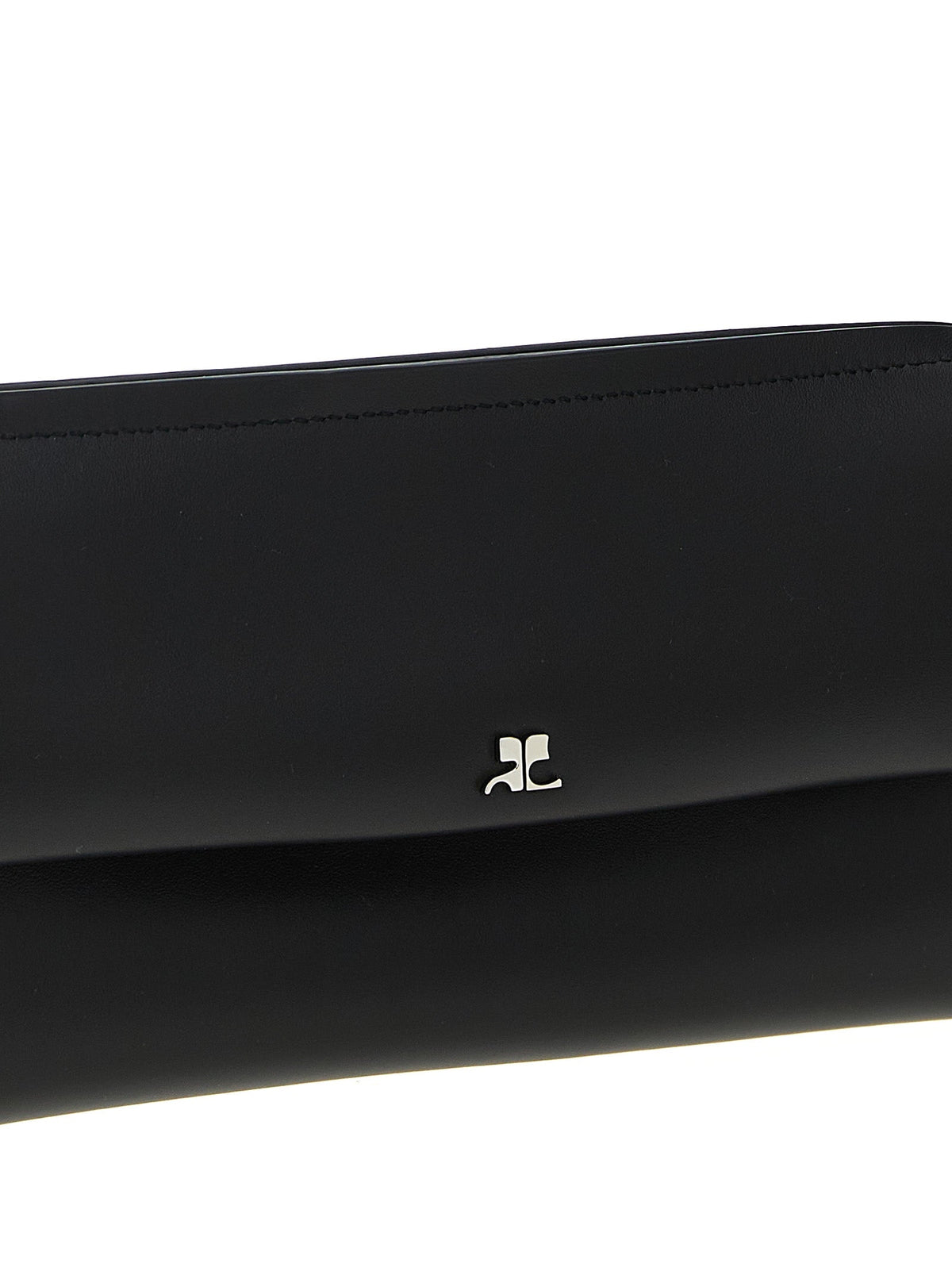 Courrèges Black Cowhide Clutch Bag