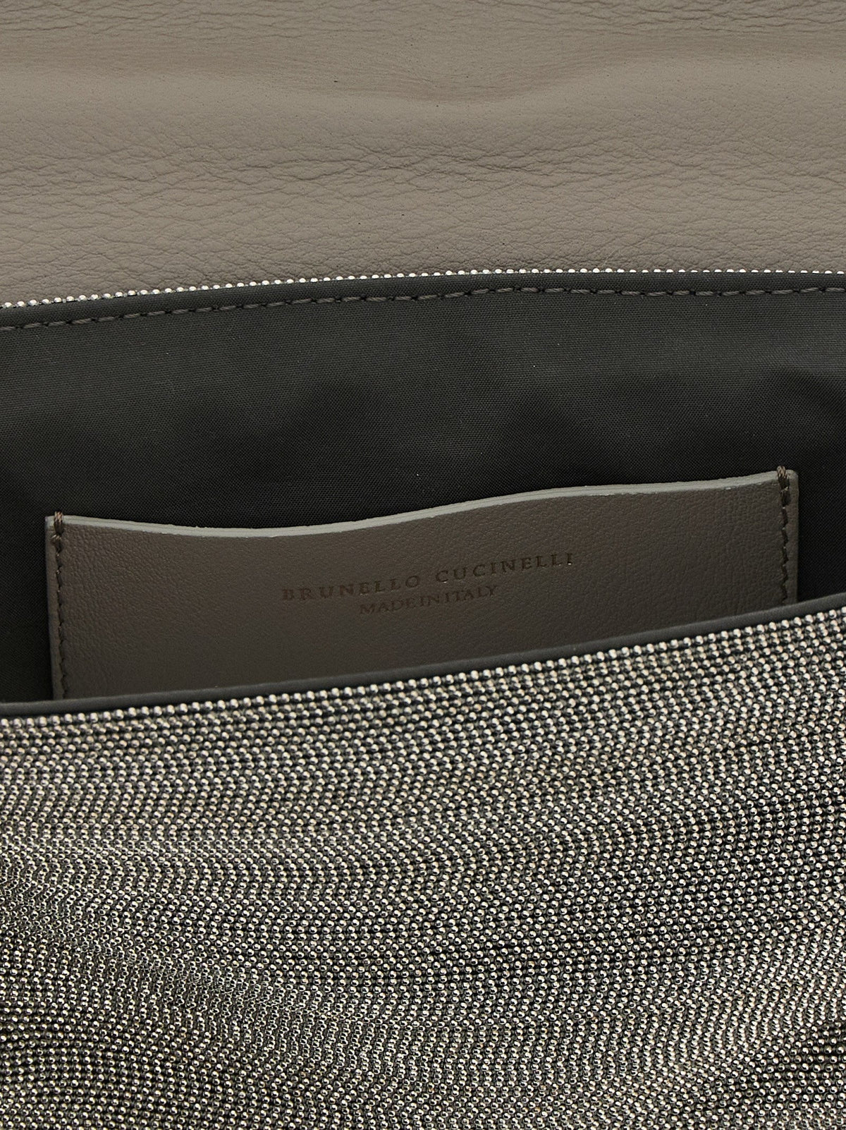 Brunello Cucinelli Silver Leather Clutch Bag