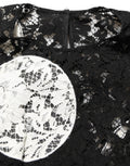 Dolce & Gabbana Black White Floral Lace Short Sleeve Blouse Top