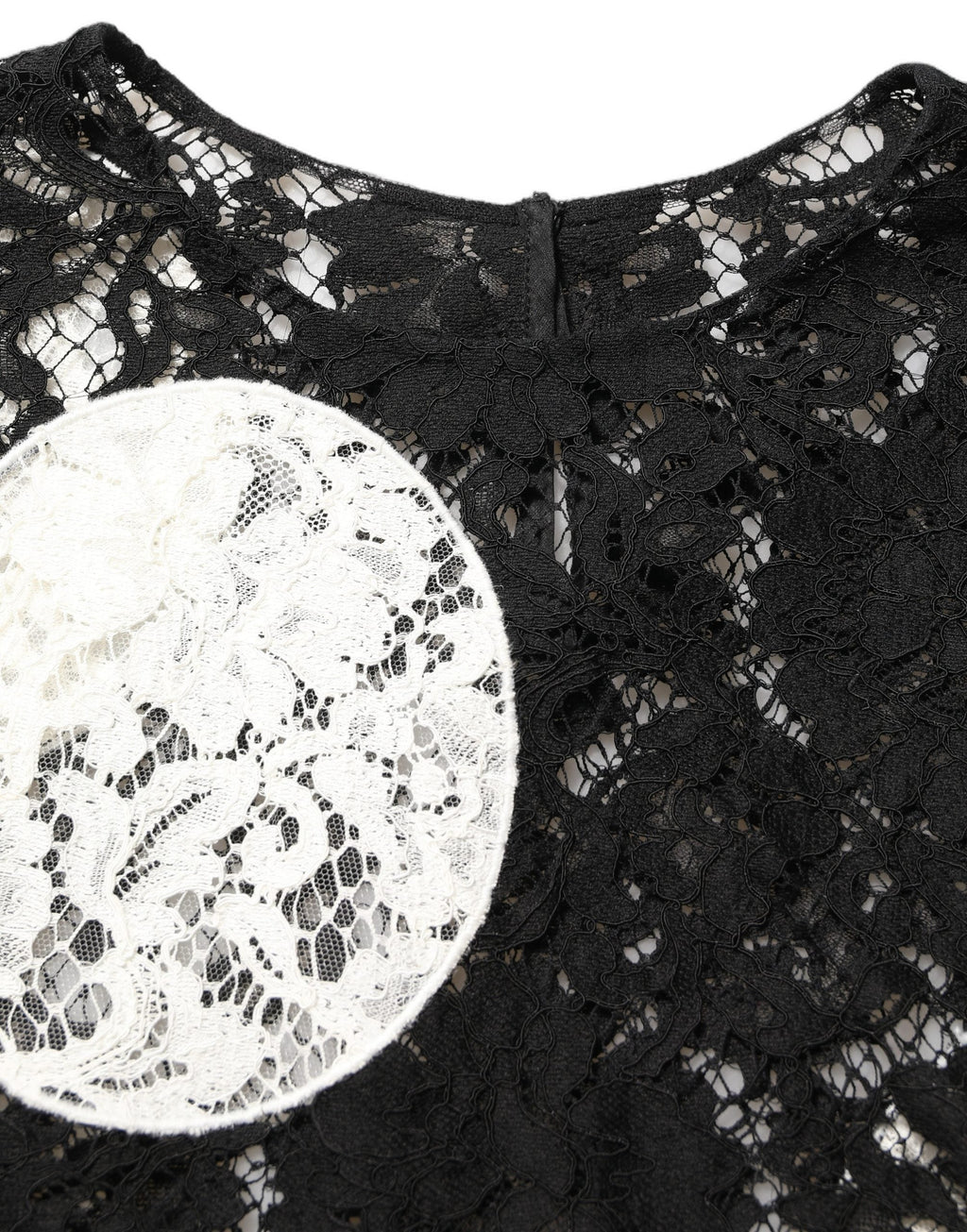 Dolce & Gabbana Black White Floral Lace Short Sleeve Blouse Top