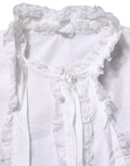 Dolce & Gabbana White Ruffled Lace Embellished Blouse Top