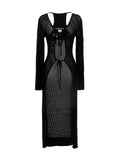 ANDREĀDAMO Black Viscose Cardigan