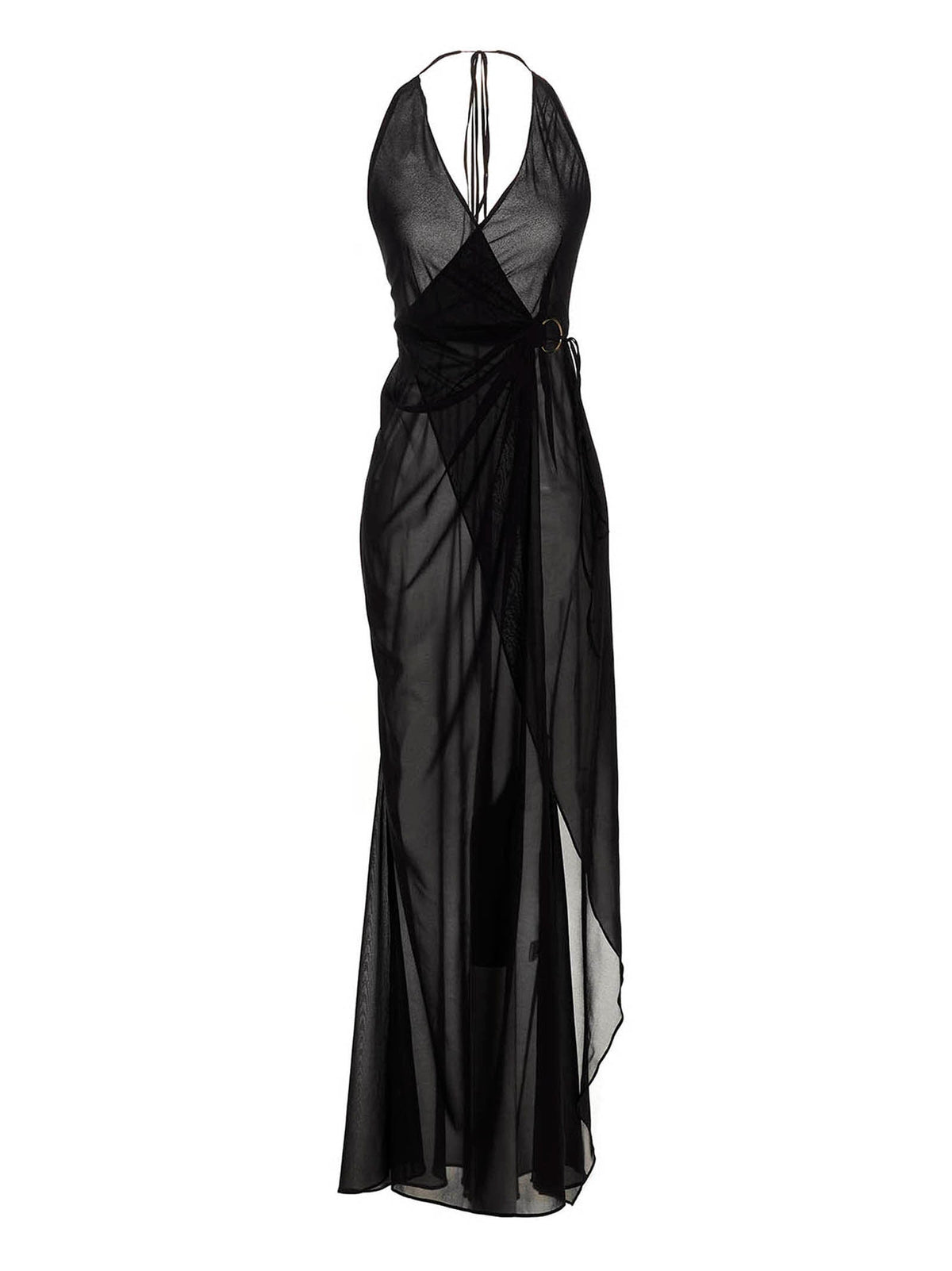 Louisa Ballou Black Silk Long Dress