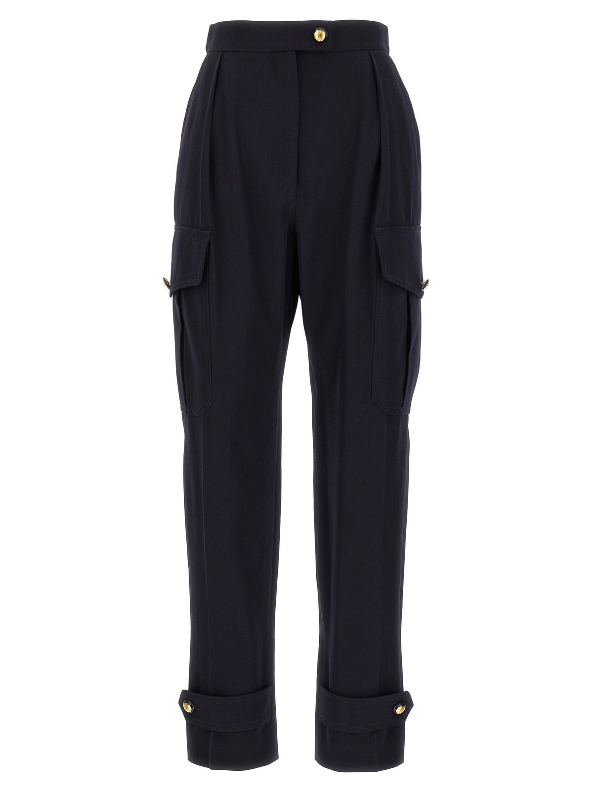 Alexander McQueen Blue Wool Cargo Pants
