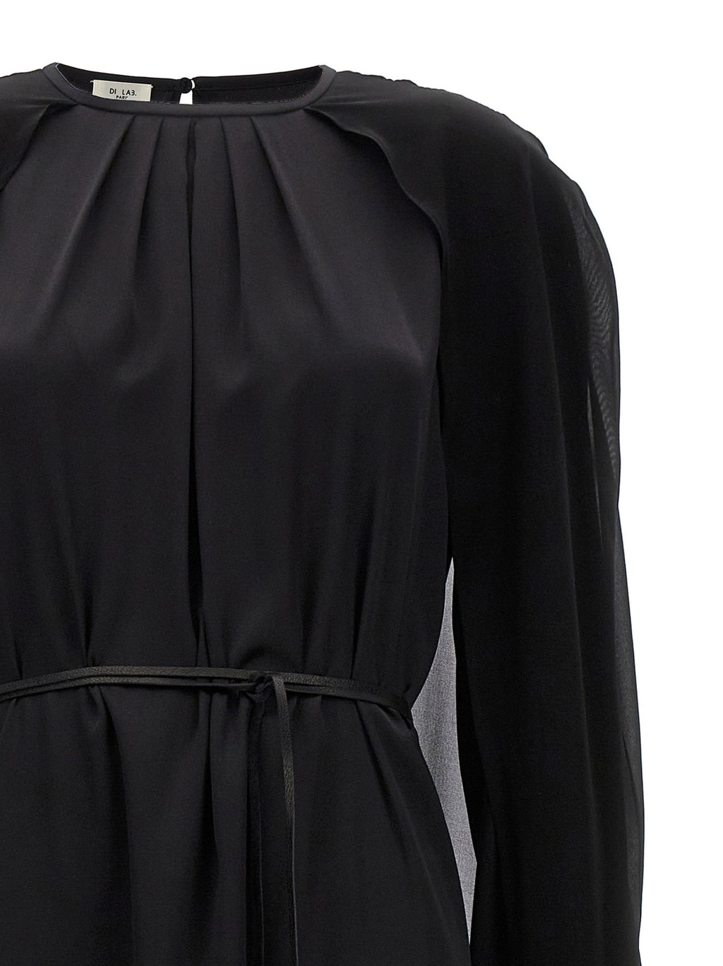 DI.LA3 PARI' Black Silk Long Dress