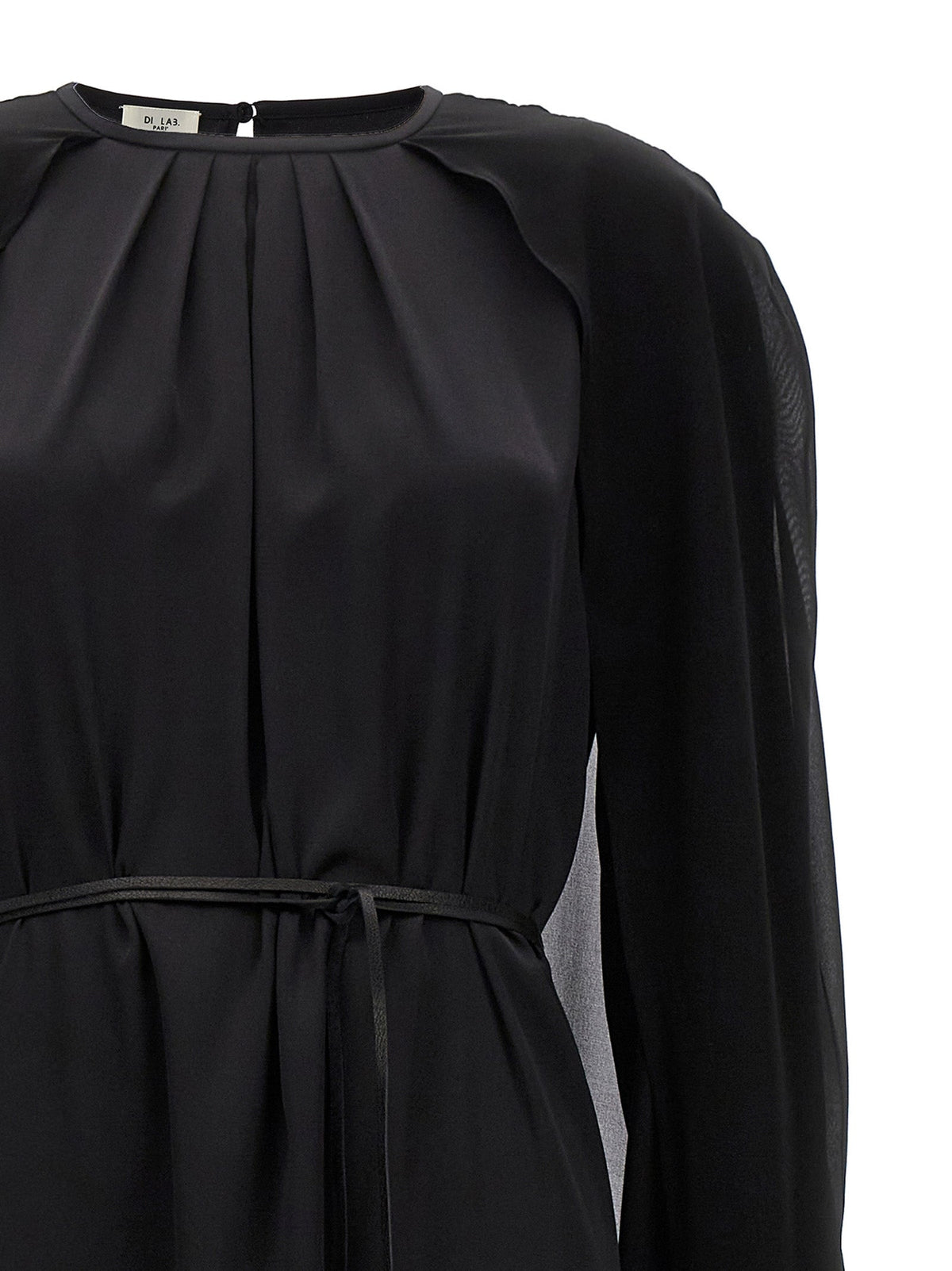 DI.LA3 PARI' Black Silk Long Dress