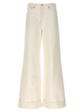 Agolde White Cotton High-Waisted Jean