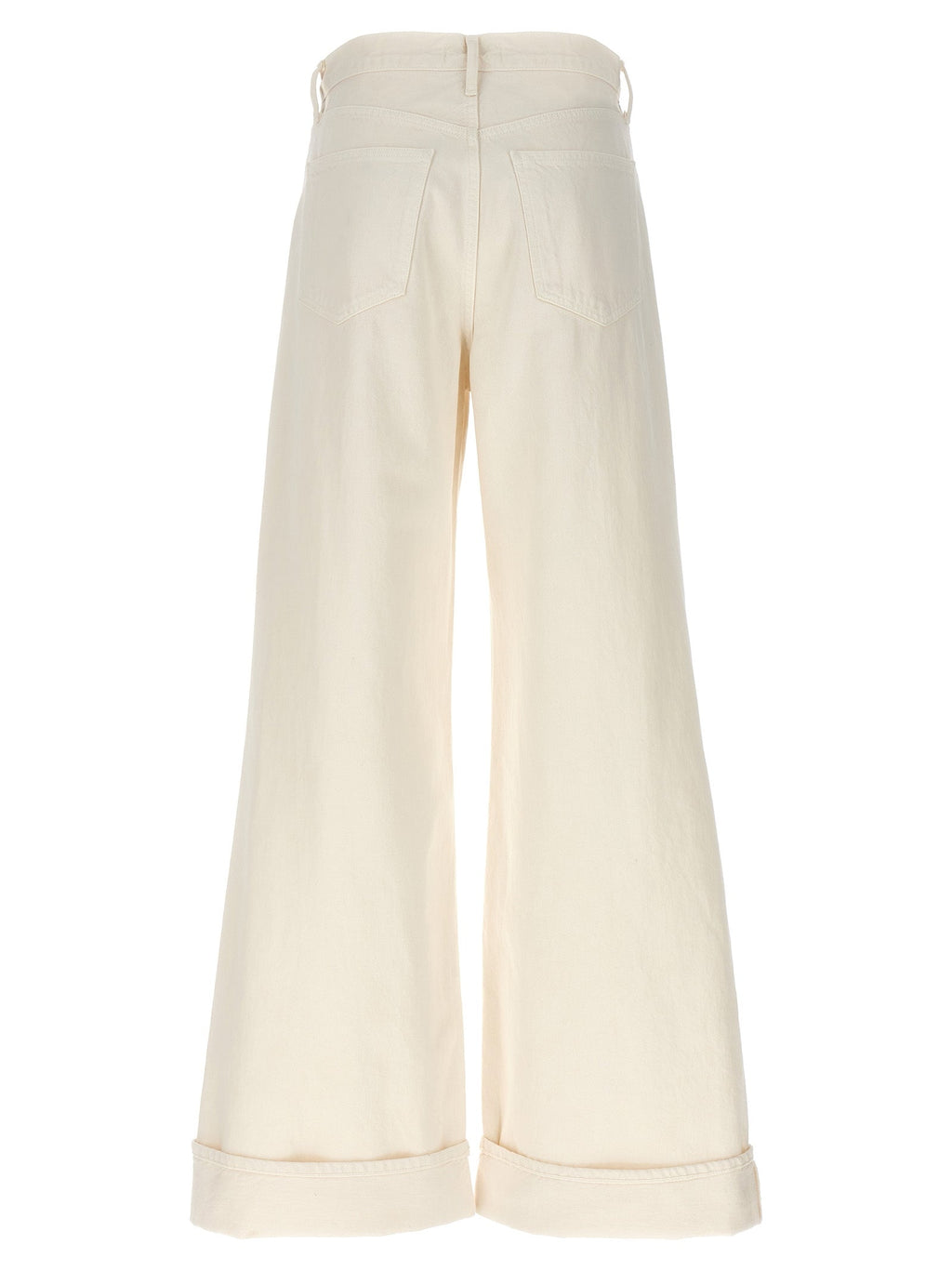 Agolde White Cotton High-Waisted Jean
