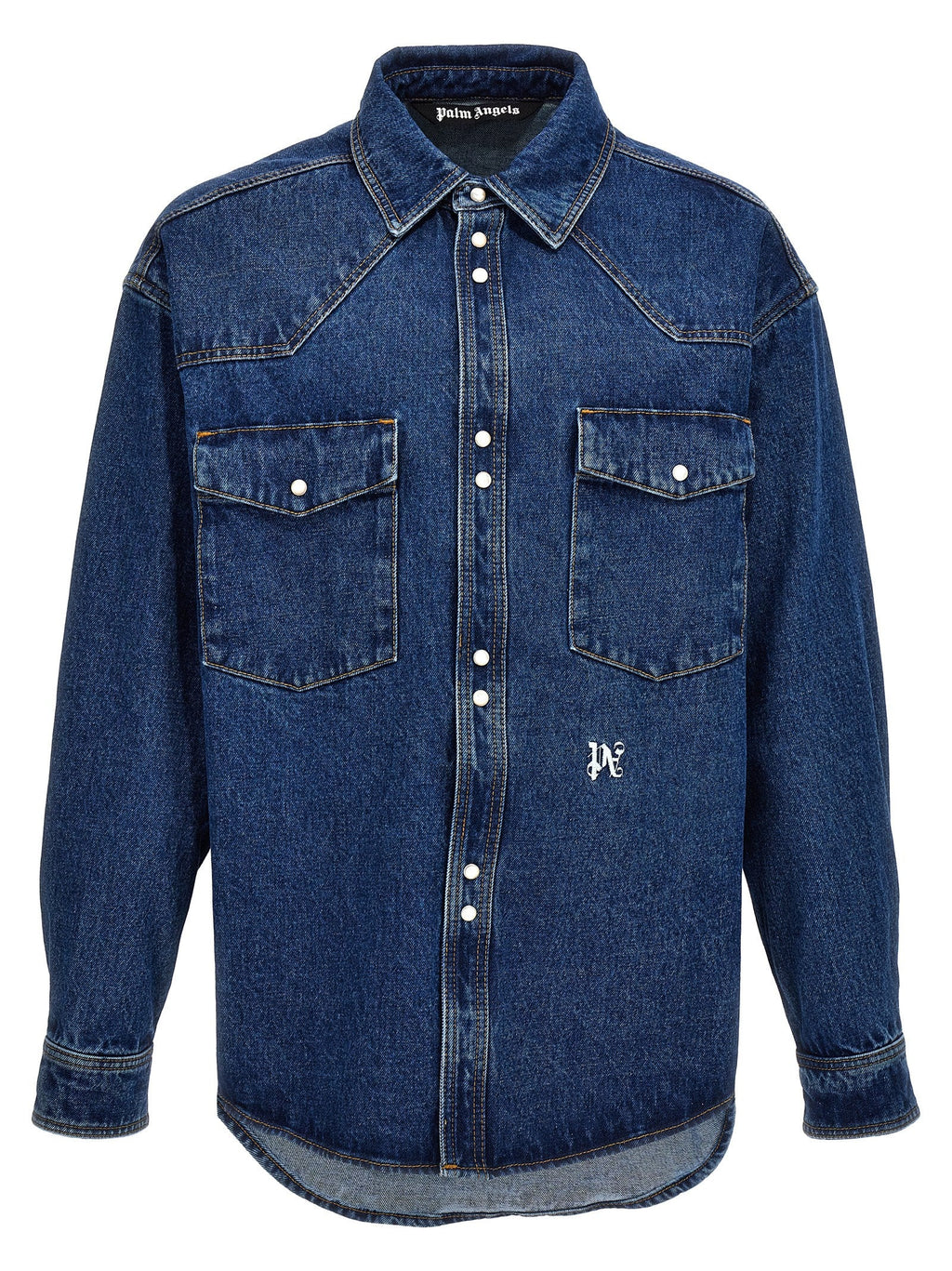 Palm Angels Blue Polyester Denim Jacket