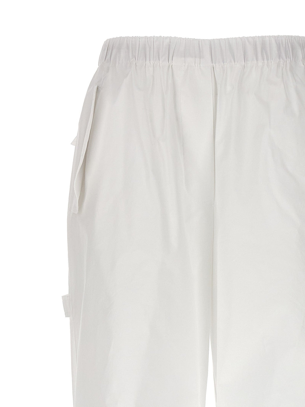 NUDE White Cotton Cargo Pants