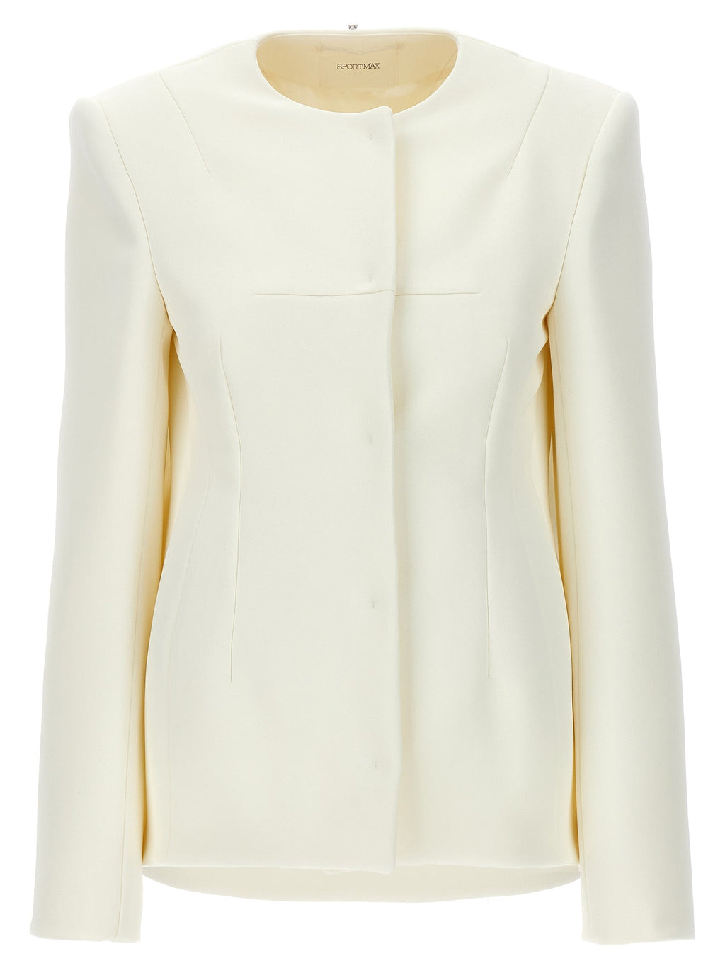 Sportmax White Polyester Full-Length Jacket